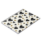 Chic Black Watercolor Hearts Notitieboek (Linkerzijde)