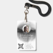 Chic Black Waterverf Abstract script Logo foto's Badge (Voorkant met koord)