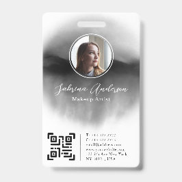 Chic Black Waterverf Abstract script Logo foto's Badge