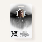 Chic Black Waterverf Abstract script Logo foto's Badge (Voorkant)