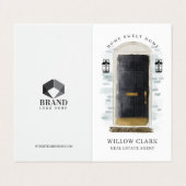 Chic Black Waterverf Front Door Foto's & Diensten Visitekaartje (Buitenkant ongevouwen)