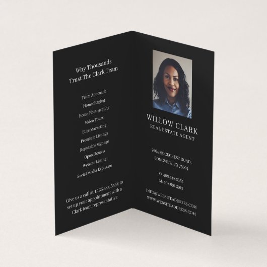 Chic Black Waterverf Front Door Foto's & Diensten Visitekaartje (Binnen)