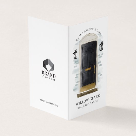 Chic Black Waterverf Front Door Foto's & Diensten Visitekaartje (Buitenkant)