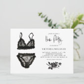 Chic Black Waterverf Lace Lingerie Hen Party Kaart (Staand voorkant)