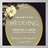 Chic Black Welcome Wedding Poster (Voorkant)