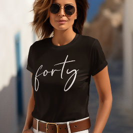 Chic Black White 40ste verjaardagsfeestje T-shirt