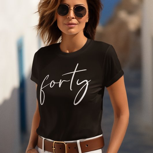 Chic Black White 40ste verjaardagsfeestje T-shirt