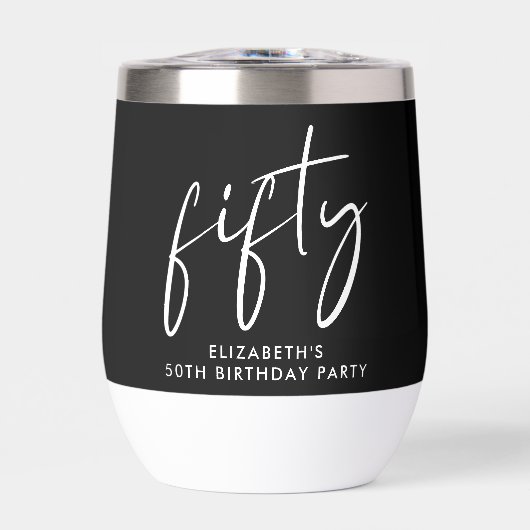 Chic Black White 50ste verjaardagsfeestje (Voorkant)