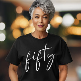 Chic Black White 50ste verjaardagsfeestje T-shirt
