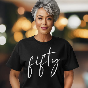 Chic Black White 50ste verjaardagsfeestje T-shirt