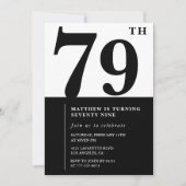 Chic Black & White 79ste verjaardag Kaart (Voorkant)