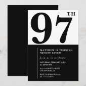 Chic Black & White 97ste verjaardag Kaart (Voorkant / Achterkant)