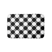Chic Black White - Abstracte cirkels vierkant patr Badmat (Voorkant)