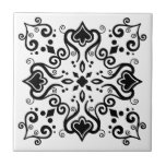Chic Black White Azulejo Style Pattern A01b Tegeltje<br><div class="desc">Stijlvolle Elegant Chic Azulejo Portugees Mediterraan Traditionele stijl Moderne patroon keramische tegel zwart op een witte achtergrond. Ideaal voor intern ontwerp of backsplash. Voor andere kleurenvariaties contacteer de ontwerper. U kunt controleren hoe het patroon eruit ziet wanneer de tegels op deze link worden samengevoegd: https://www.zazzle.com/azulejo_white_black_pattern_a01c_scrapbook_paper-256894263436210694</div>