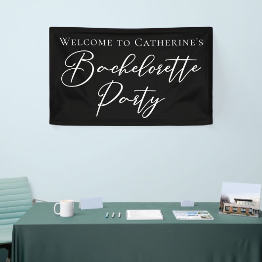 Chic Black White Bachelorette Party Custom Spandoek (Beurs)