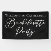 Chic Black White Bachelorette Party Custom Spandoek (Horizontaal)