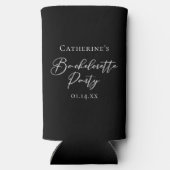Chic Black White Bachelorette Party Favor Seltzer Blikjeskoeler (Achterkant)