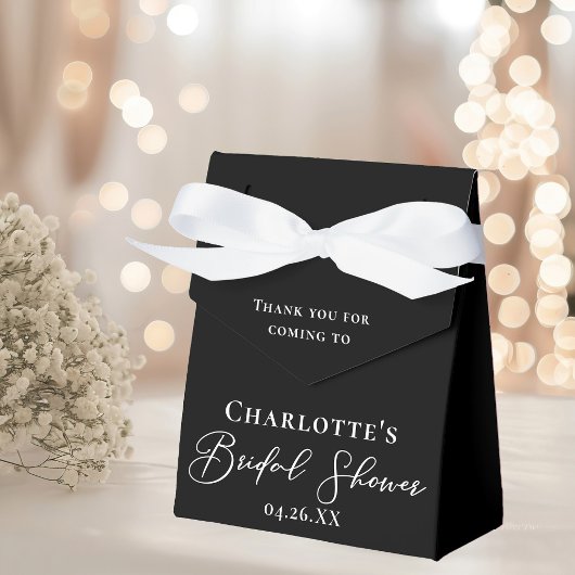 Chic Black White Bridal Shower Personalized Bedankdoosjes