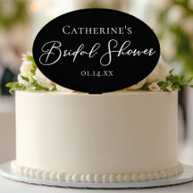 Chic Black White Bridal Shower Personalized