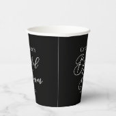 Chic Black White Bridal Shower Personalized Papieren Bekers (Rechts)