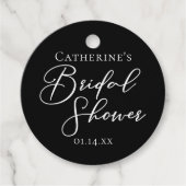 Chic Black White Bridal Shower Personalized Party Bedankjes Labels (Voorkant)
