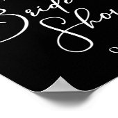 Chic Black White Bridal Shower Personalized Poster (Hoek)
