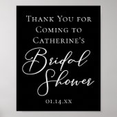 Chic Black White Bridal Shower Personalized Poster (Voorkant)