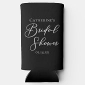 Chic Black White Bridal Shower Personalized Seltzer Blikjeskoeler (Achterkant)