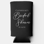 Chic Black White Bridal Shower Personalized Seltzer Blikjeskoeler (Voorkant)