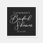 Chic Black White Bridal Shower Personalized Servet (Voorkant)
