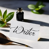 Chic Black White Calligraphy Script Writer Visitekaartje