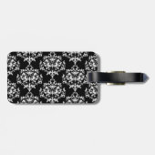 Chic Black & White Damask Bagagelabel (Achterkant horizontaal)