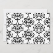 Chic Black & White Damask Bridal Shower Invitation Kaart (Achterkant)