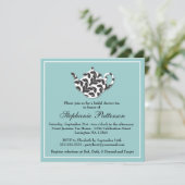 Chic Black & White Damask Vrijgezellenfeest Tea Pa Kaart (Staand voorkant)