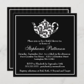 Chic Black & White Damask Vrijgezellenfeest Tea Pa Kaart (Voorkant / Achterkant)