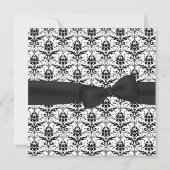 Chic Black & White Damask Wedding Invitation Kaart (Achterkant)