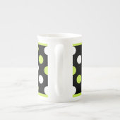 Chic Black, White en Chartreuse Polka Dot Porselein Kop (Achterkant)