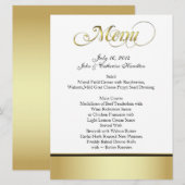 Chic Black, White en Gold Custom Wedding Menu (Voorkant / Achterkant)