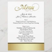 Chic Black, White en Gold Custom Wedding Menu (Voorkant)