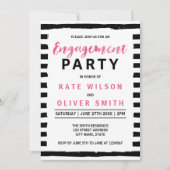 Chic Black & White Engagement Party - Uitnodiging (Voorkant)