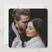 Chic Black White Floral Monogrammed Weddenschap Kaart (Achterkant)