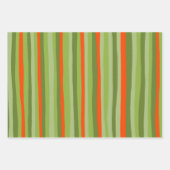 Chic Black White Green Modern Stripes Pattern Inpakpapier Vel (Voorkant)