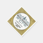 Chic Black White Grey Merry Kerstmis Glitter Servet (Hoek)