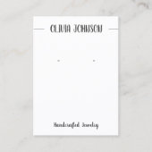 Chic Black White Jeweling Earring Display Visitekaartje (Voorkant)