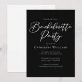 Chic Black White Minimalist Bachelorette Party Kaart (Voorkant / Achterkant)