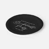 Chic Black White Minimalist Bachelorette Party Papieren Bordje (Gekanteld)