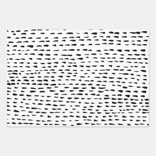 Chic Black & White Modern Pattern Terrazzo Inky Inpakpapier Vel (Voorkant 2)