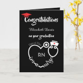 Chic Black White Neurse Afstuderen gefeliciteerd Kaart (Gele Bloem)