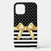 Chic Black & White Patronen Case-Mate iPhone Case (Achterkant)