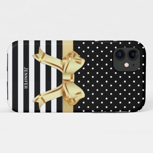 Chic Black & White Pattern Case-Mate iPhone Case (Achterkant (horizontaal))